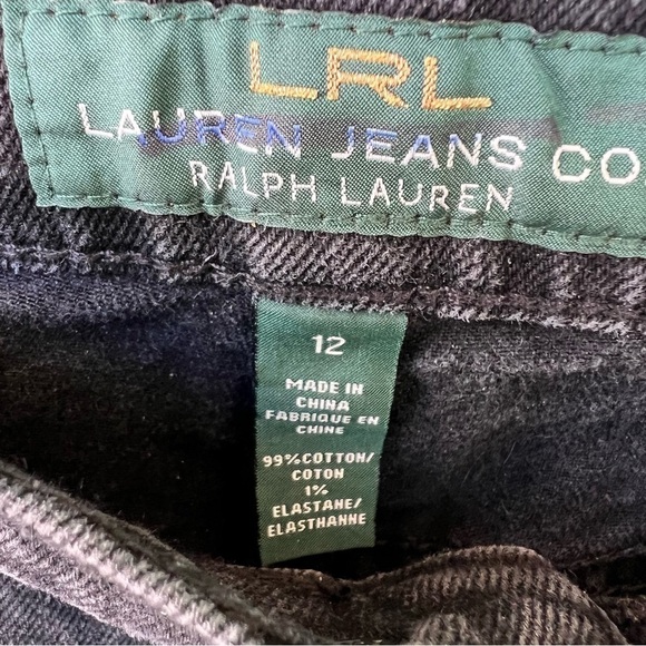 LRL RALPH LAUREN BLACK FLARE JEANS SIZE 12 EUC - Picture 2 of 4